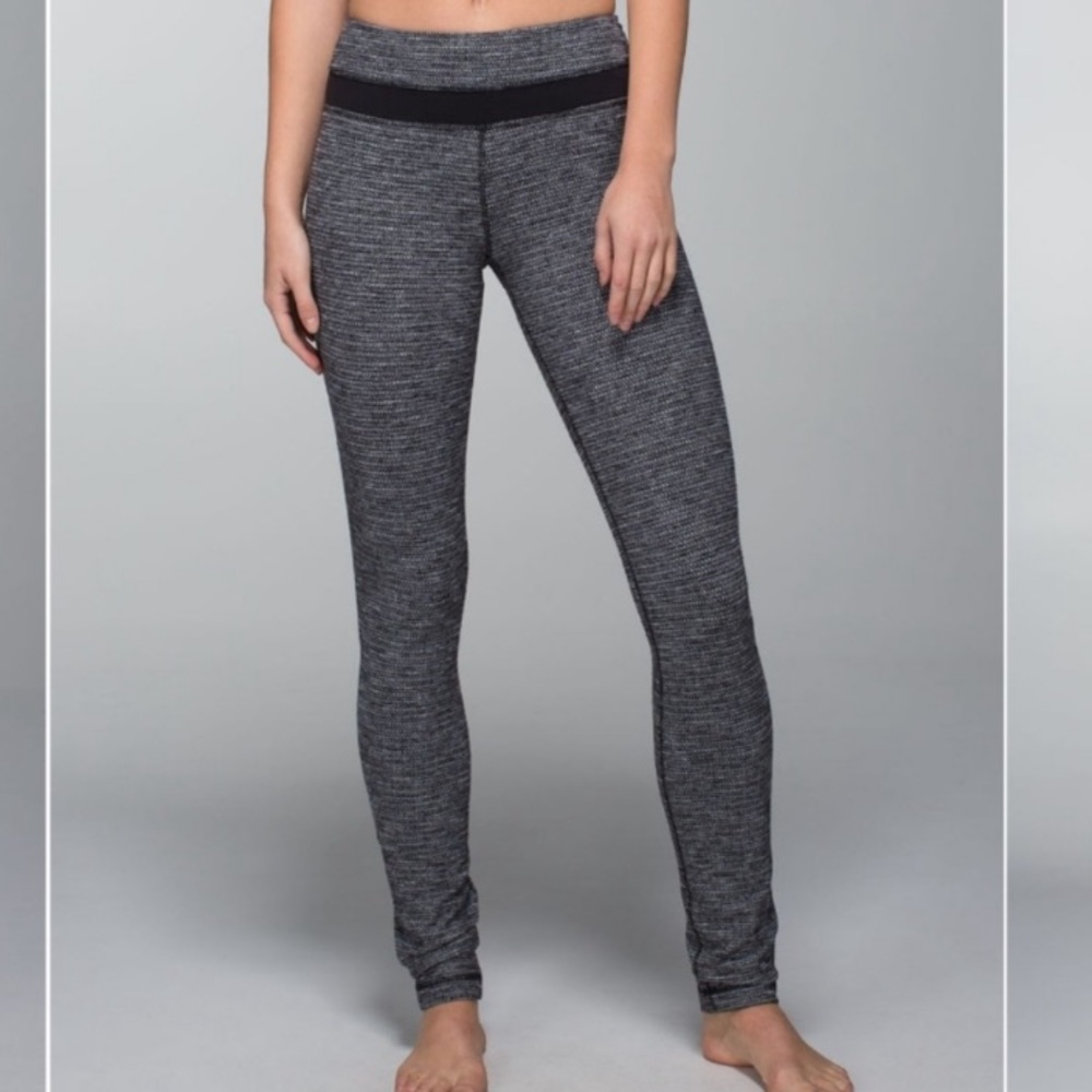 Lululemon Wunder Under Pant - Giant Herringbone Black Heathered Black